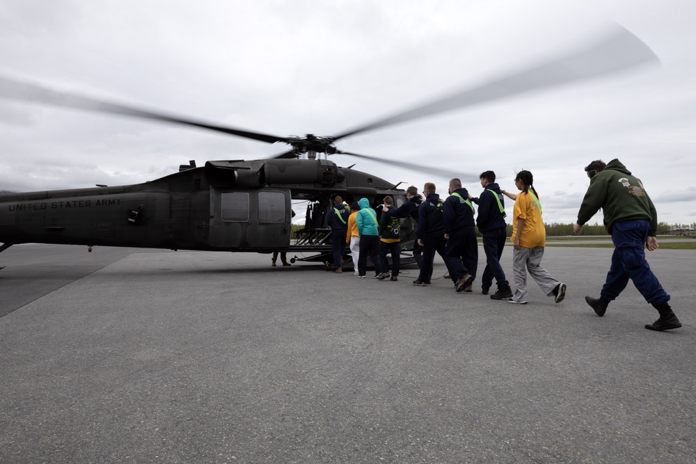 Junior Reserve Officer Training Corps cadets visit JBER Cadet Leadership Challenge camp