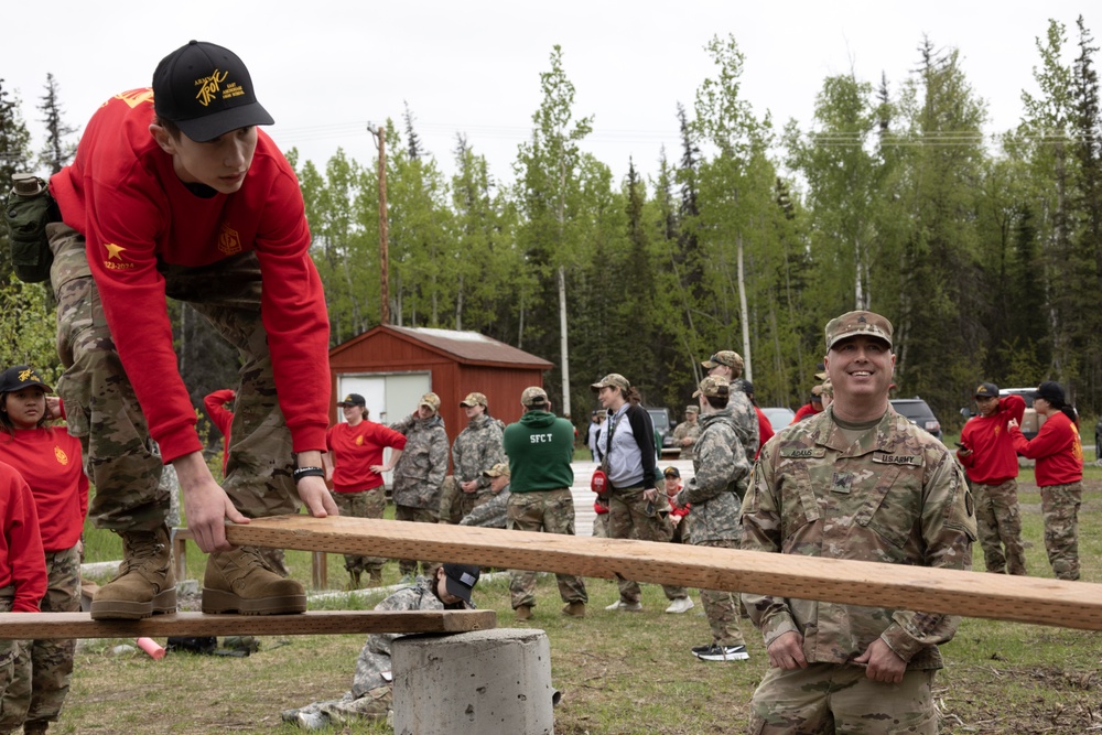 Junior Reserve Officer Training Corps cadets visit JBER Cadet Leadership Challenge camp