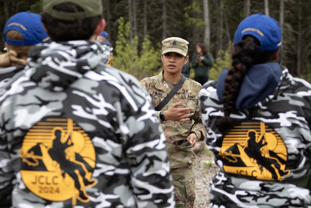 Junior Reserve Officer Training Corps cadets visit JBER Cadet Leadership Challenge camp