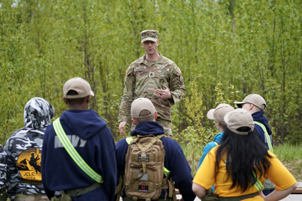 Junior Reserve Officer Training Corps cadets visit JBER Cadet Leadership Challenge camp