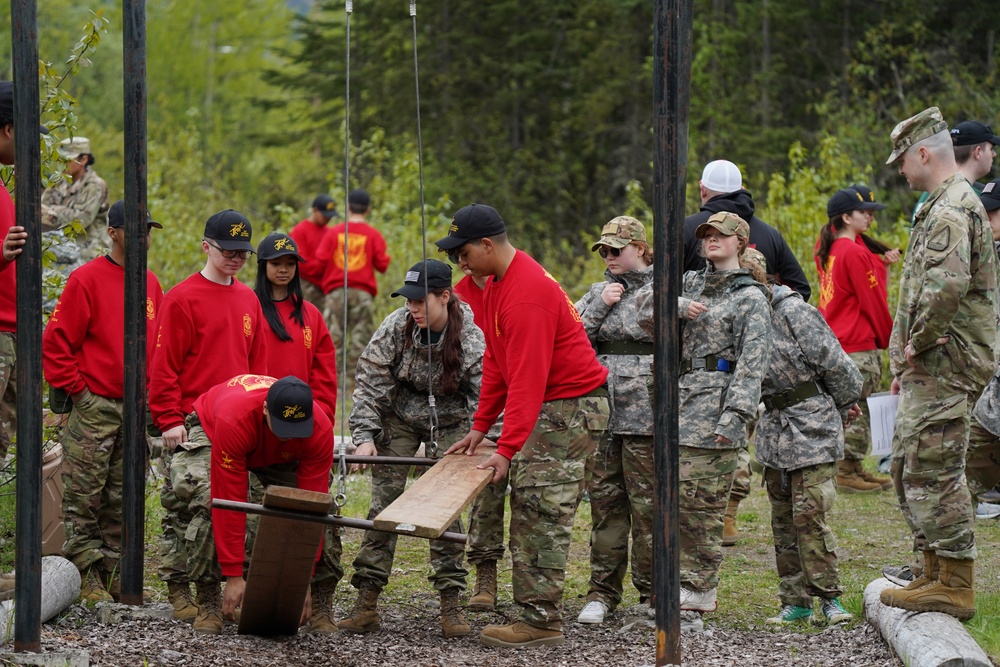 Junior Reserve Officer Training Corps cadets visit JBER Cadet Leadership Challenge camp