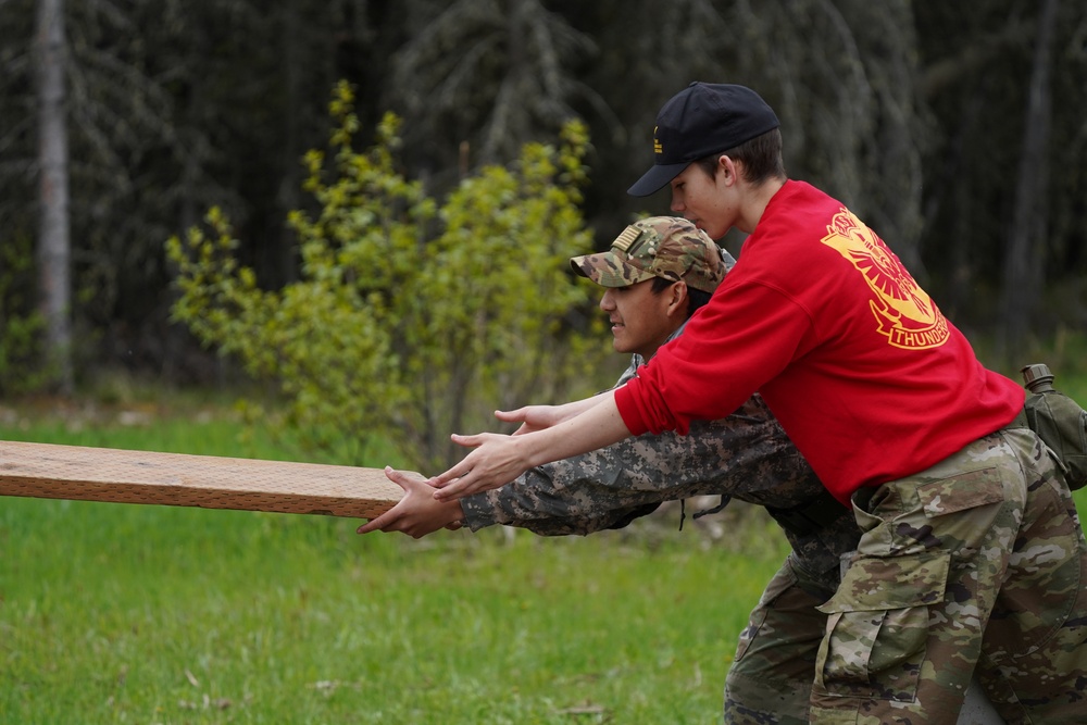 Junior Reserve Officer Training Corps cadets visit JBER Cadet Leadership Challenge camp