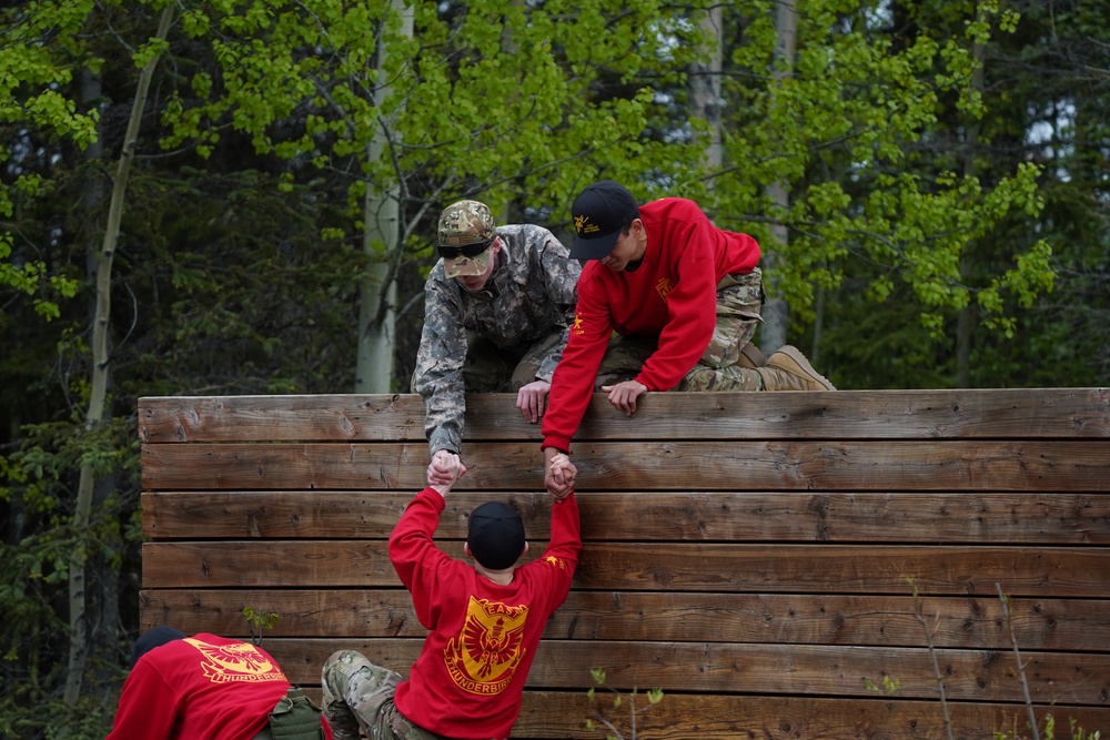 Junior Reserve Officer Training Corps cadets visit JBER Cadet Leadership Challenge camp