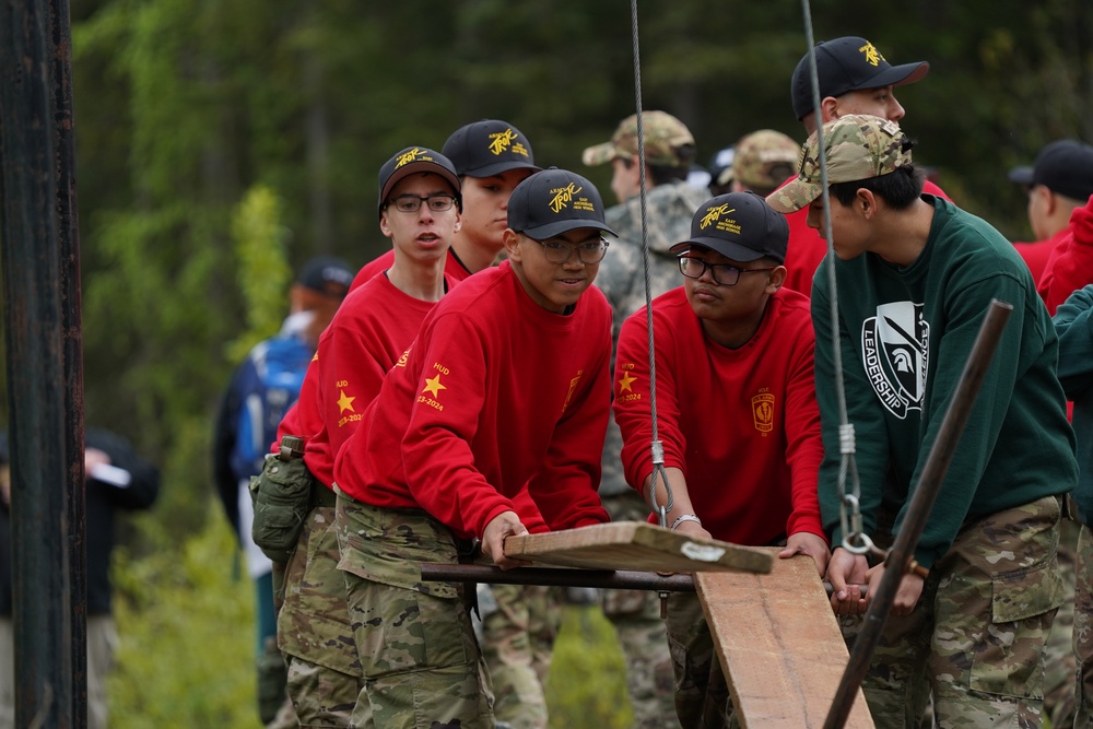 Junior Reserve Officer Training Corps cadets visit JBER Cadet Leadership Challenge camp