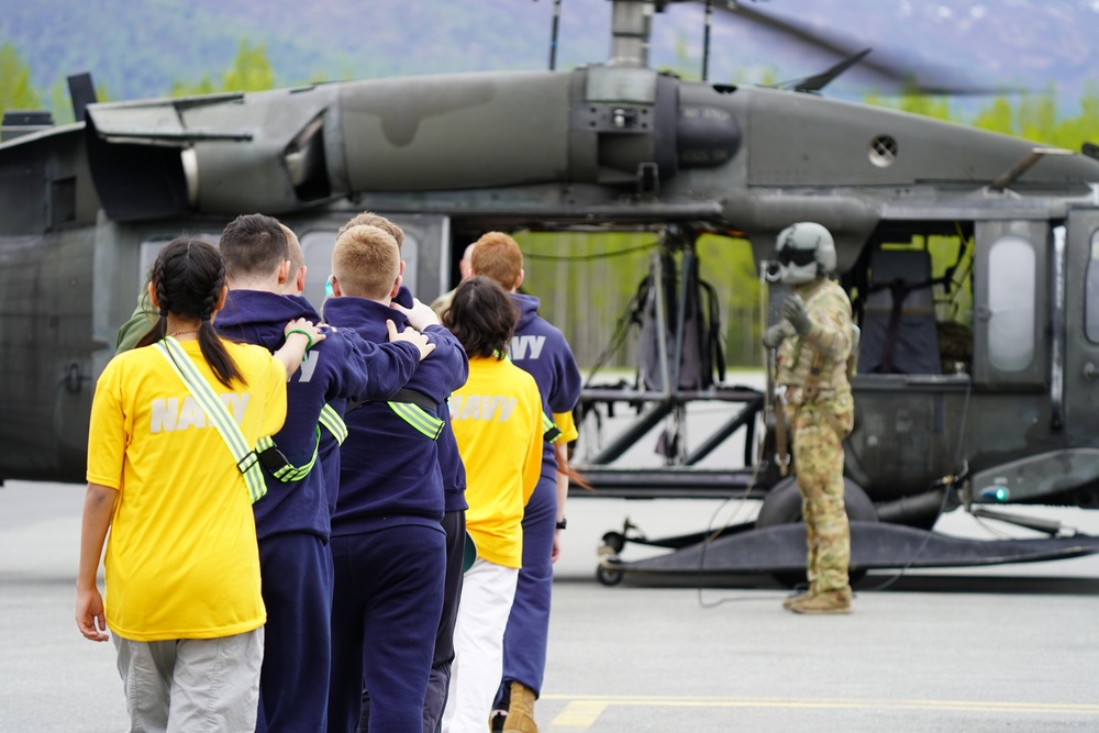 Junior Reserve Officer Training Corps cadets visit JBER Cadet Leadership Challenge camp