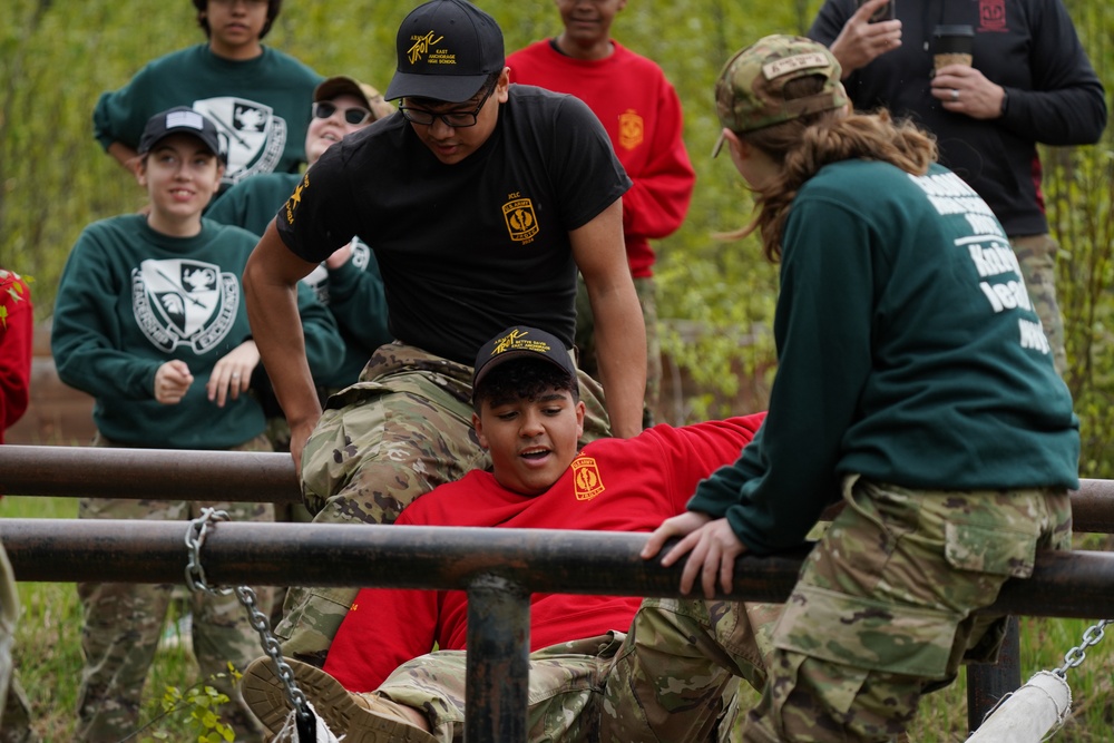 Junior Reserve Officer Training Corps cadets visit JBER Cadet Leadership Challenge camp