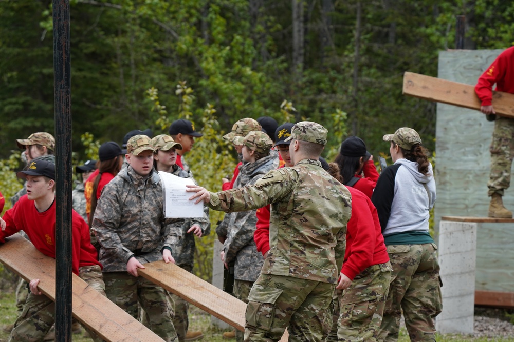 Junior Reserve Officer Training Corps cadets visit JBER Cadet Leadership Challenge camp