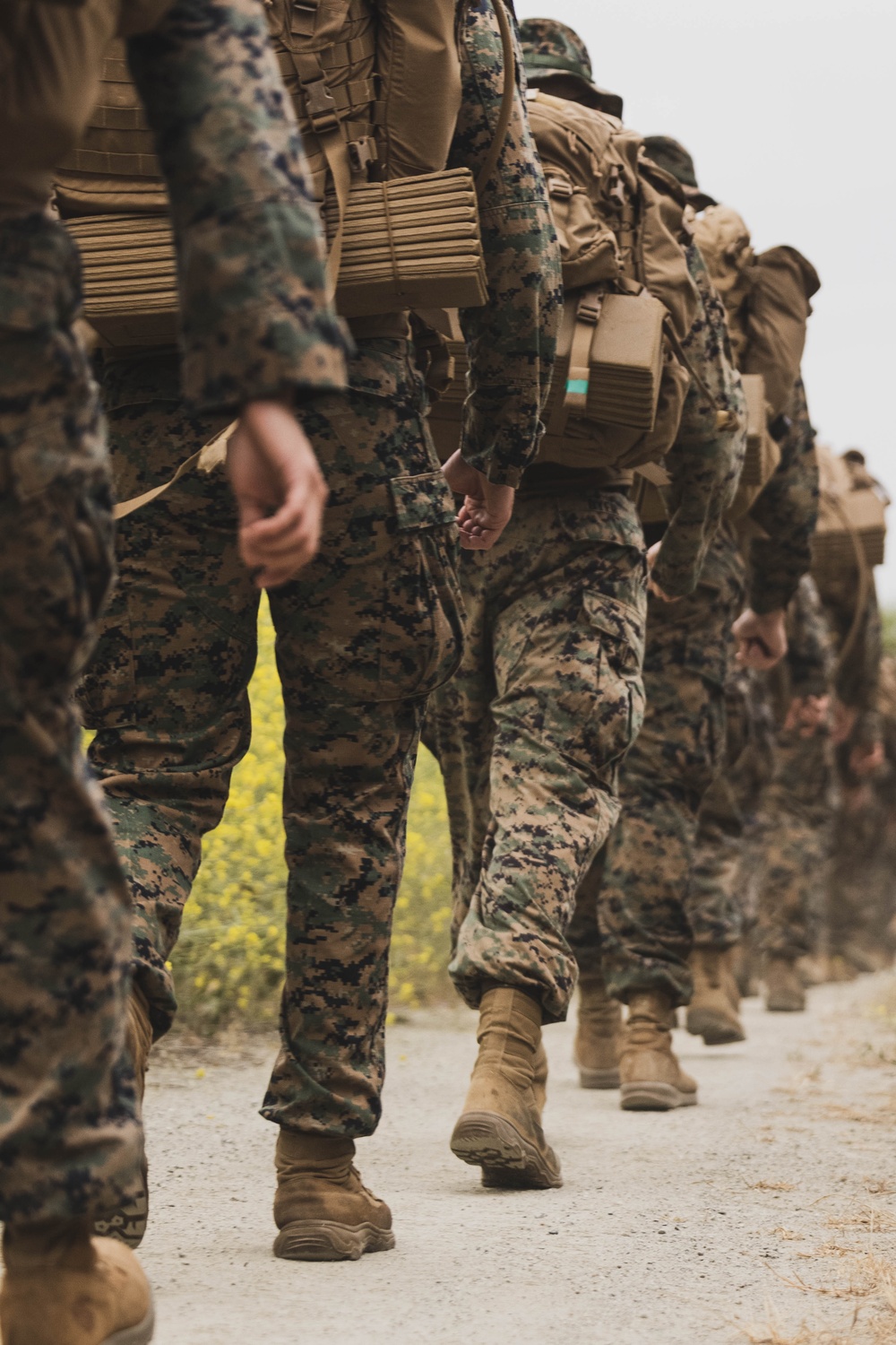 HQ Bn. Marines participate in 6-mile hike