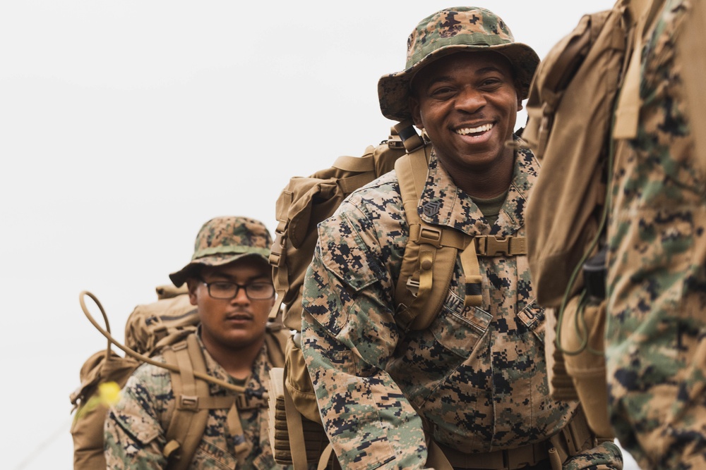 HQ Bn. Marines participate in 6-mile hike