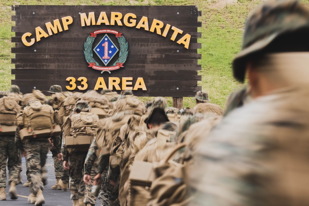 HQ Bn. Marines participate in 6-mile hike
