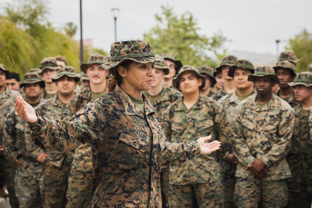 HQ Bn. Marines participate in 6-mile hike