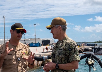 Adm. Stephen Koehler and Fleet Master Chief Davis visit USS Jefferson City (SSN 759) and Polaris Point, Naval Base Guam