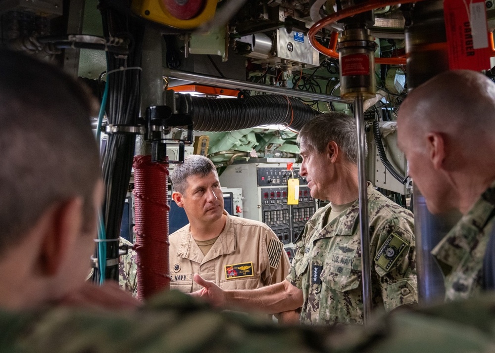 Adm. Stephen Koehler and Fleet Master Chief Davis visit USS Jefferson City (SSN 759) and Polaris Point, Naval Base Guam