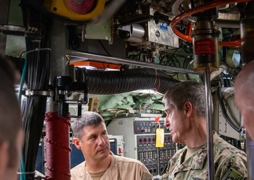 Adm. Stephen Koehler and Fleet Master Chief Davis visit USS Jefferson City (SSN 759) and Polaris Point, Naval Base Guam