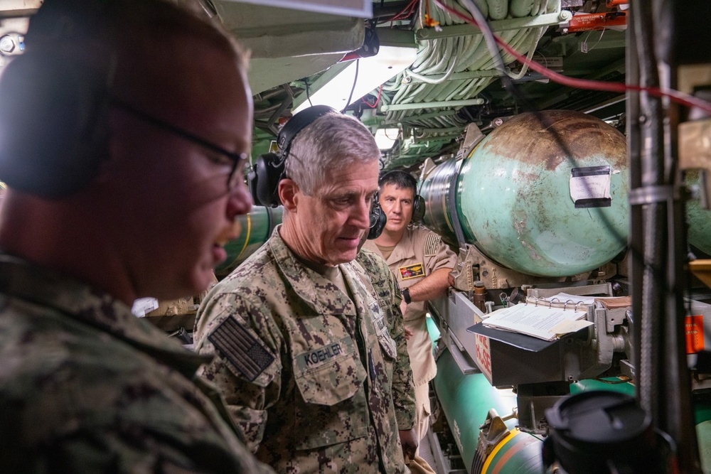 Adm. Stephen Koehler and Fleet Master Chief Davis visit USS Jefferson City (SSN 759) and Polaris Point, Naval Base Guam