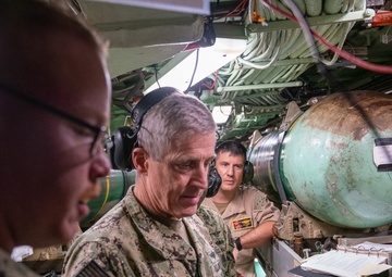 Adm. Stephen Koehler and Fleet Master Chief Davis visit USS Jefferson City (SSN 759) and Polaris Point, Naval Base Guam