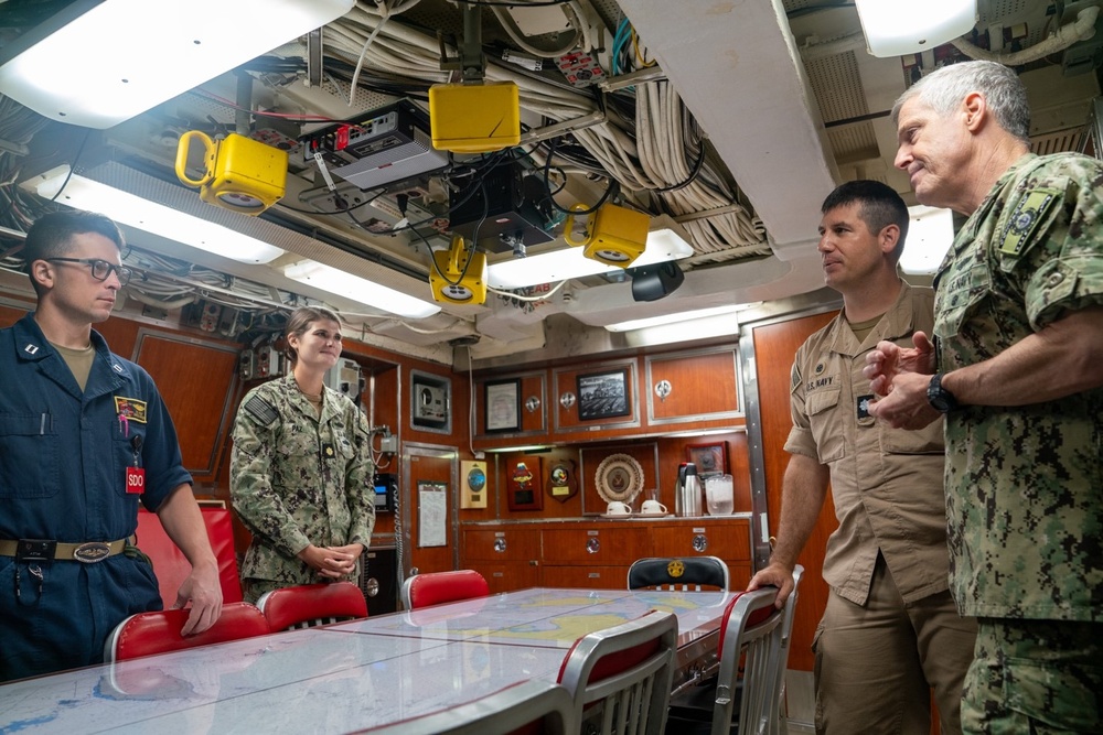 Adm. Stephen Koehler and Fleet Master Chief Davis visit USS Jefferson City (SSN 759) and Polaris Point, Naval Base Guam