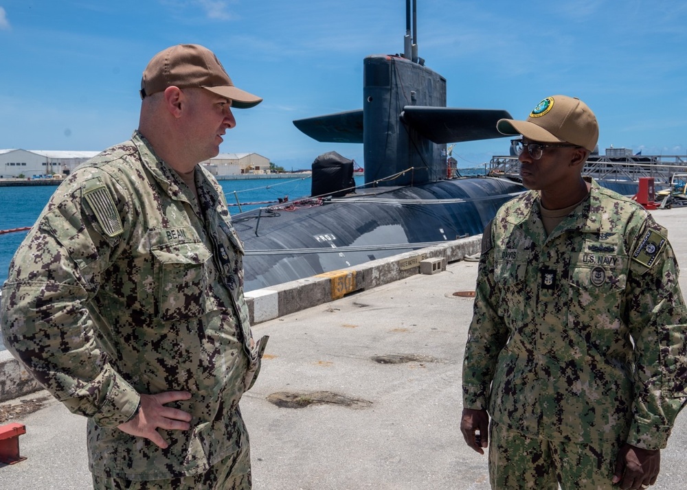 Adm. Stephen Koehler and Fleet Master Chief Davis visit USS Jefferson City (SSN 759) and Polaris Point, Naval Base Guam