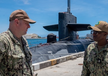 Adm. Stephen Koehler and Fleet Master Chief Davis visit USS Jefferson City (SSN 759) and Polaris Point, Naval Base Guam
