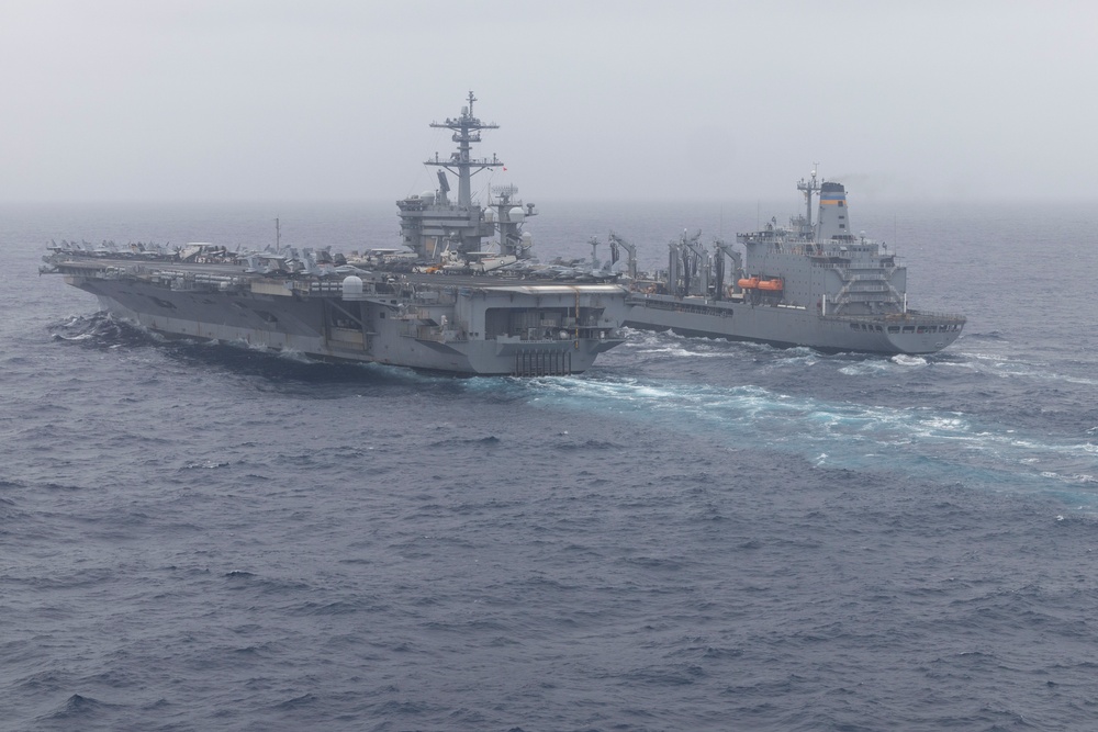 Abraham Lincoln conducts a replenishment at sea