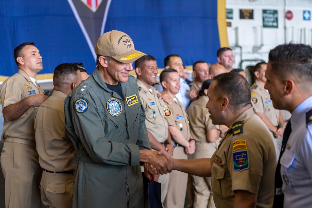 Colombian War College Tours USS Carl Vinson (CVN 70)