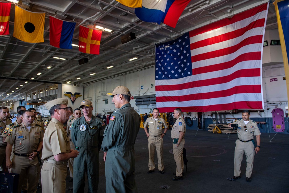 Colombian War College Tours USS Carl Vinson (CVN 70)