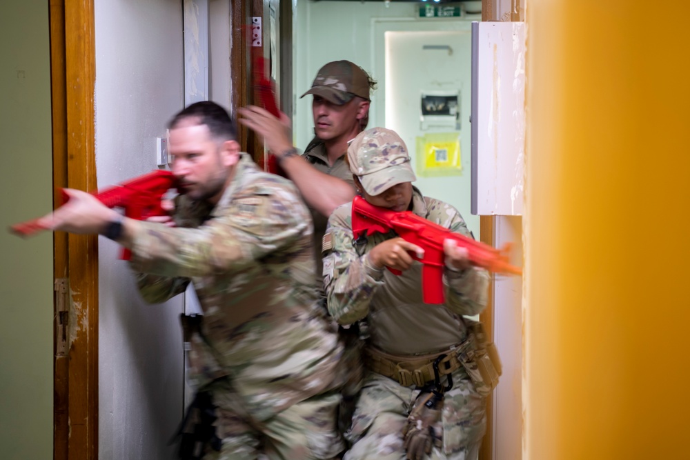 Security Forces Practices Close Quarters Battle