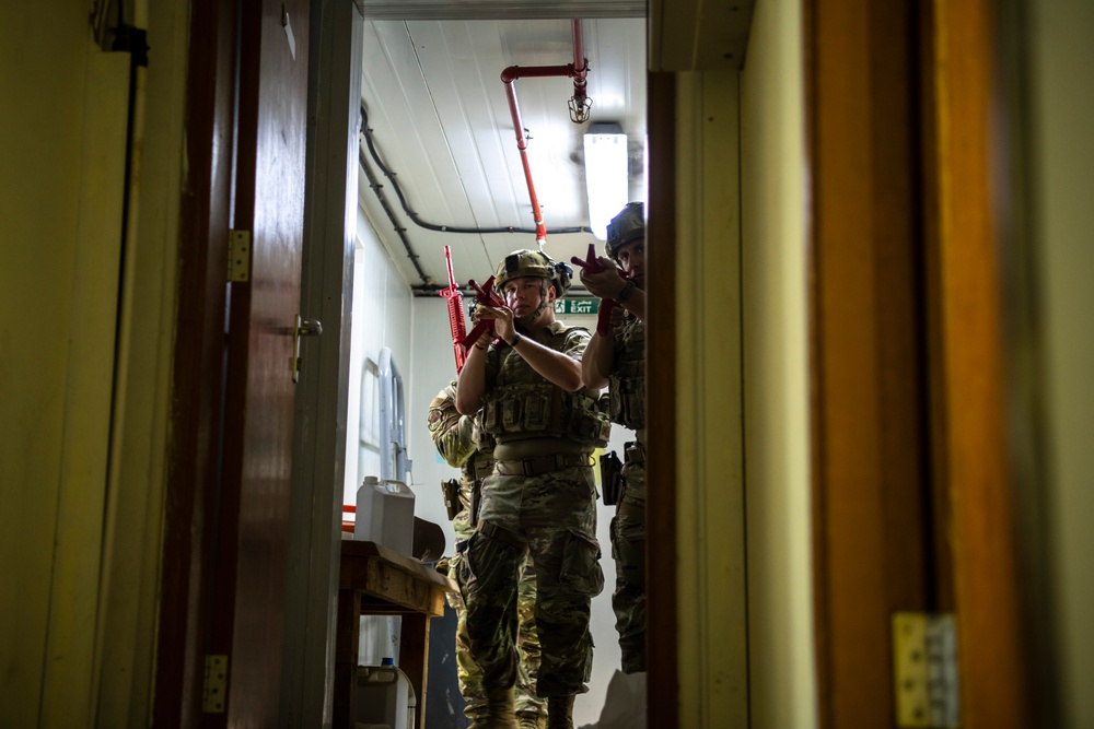 Security Forces Practices Close Quarters Battle