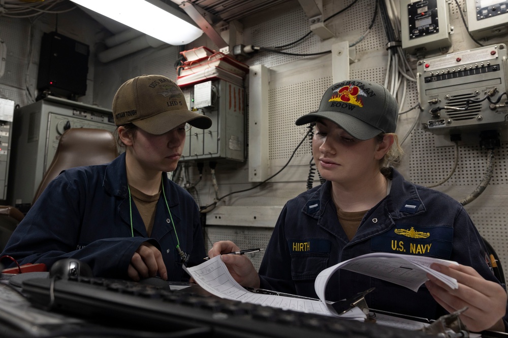 USS Bataan Stands Full Female Engineering Watch Team