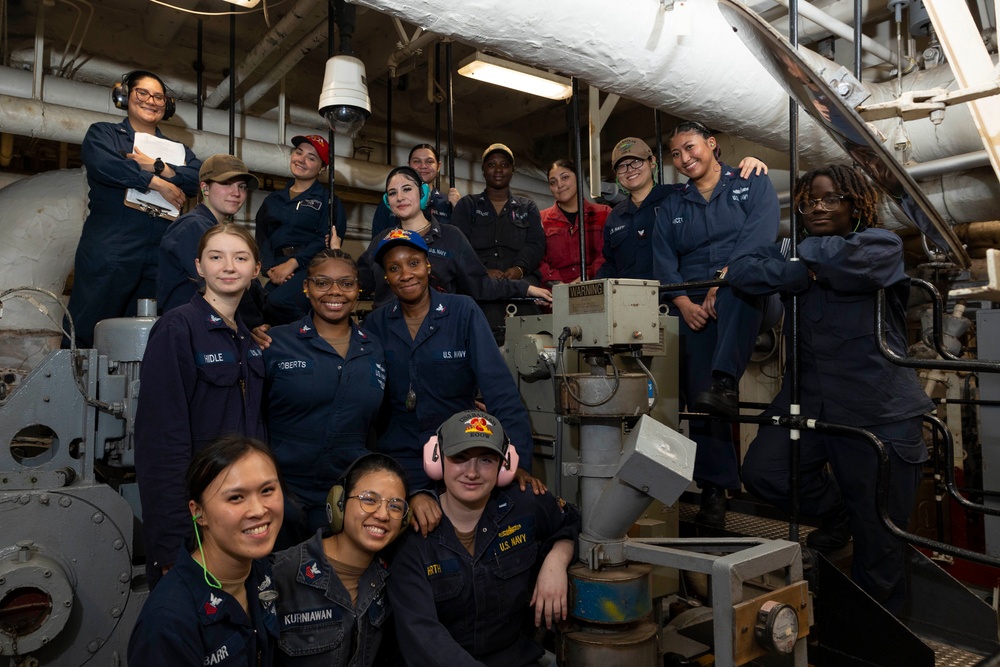 USS Bataan Stands Full Female Engineering Watch Team