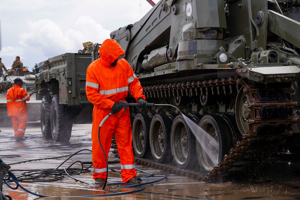 Washing Defender 24 out of Poland: DCTC keep vehicles squeaky clean