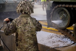 Washing Defender 24 out of Poland: DCTC keep vehicles squeaky clean