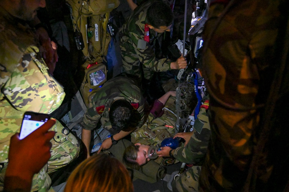 Combined in-flight AE training at African Lion 2024