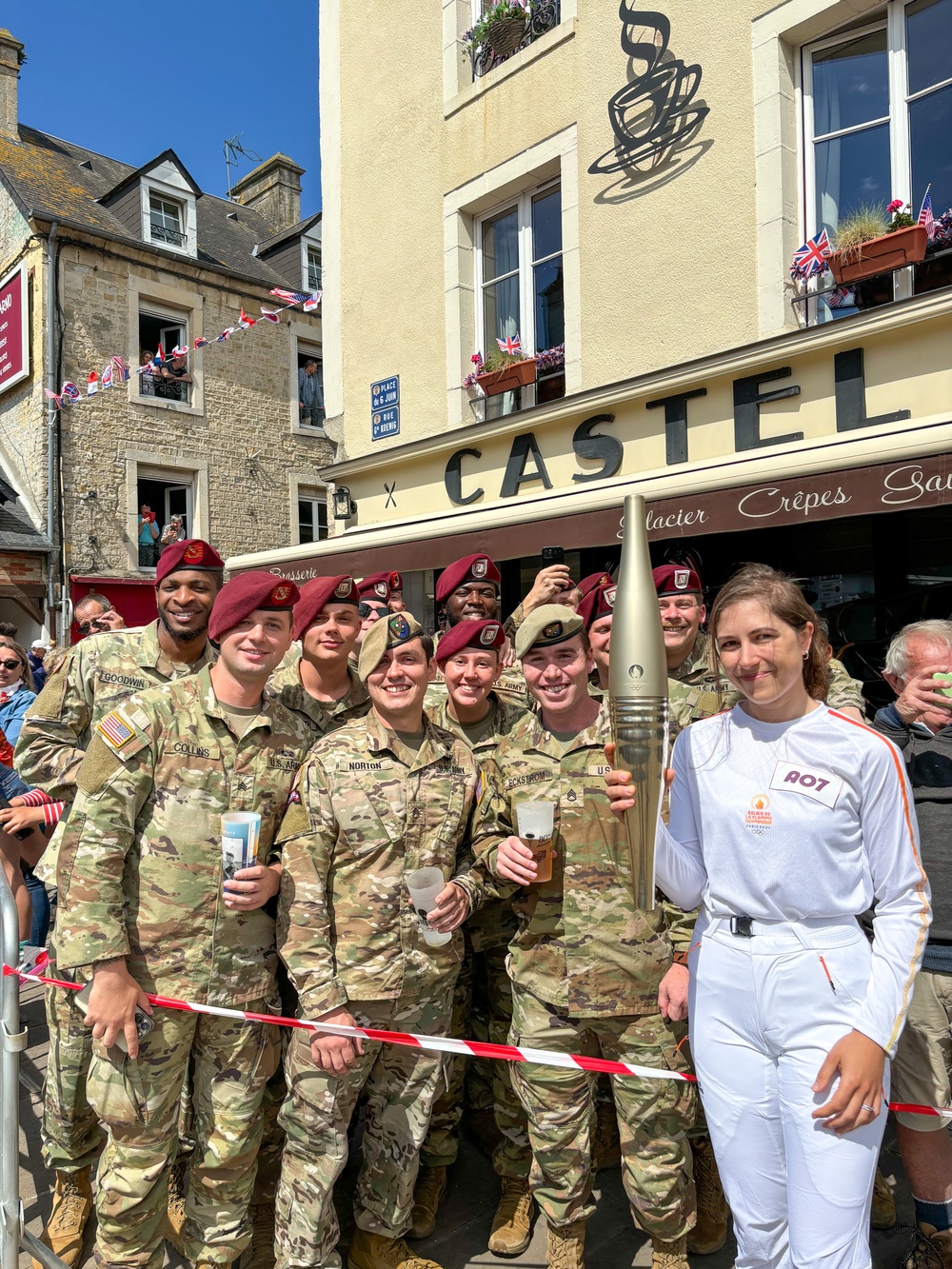 Paris 2024 Olympic Flame Illuminates Sainte-Mère-Église days before 80th D-Day Anniversary