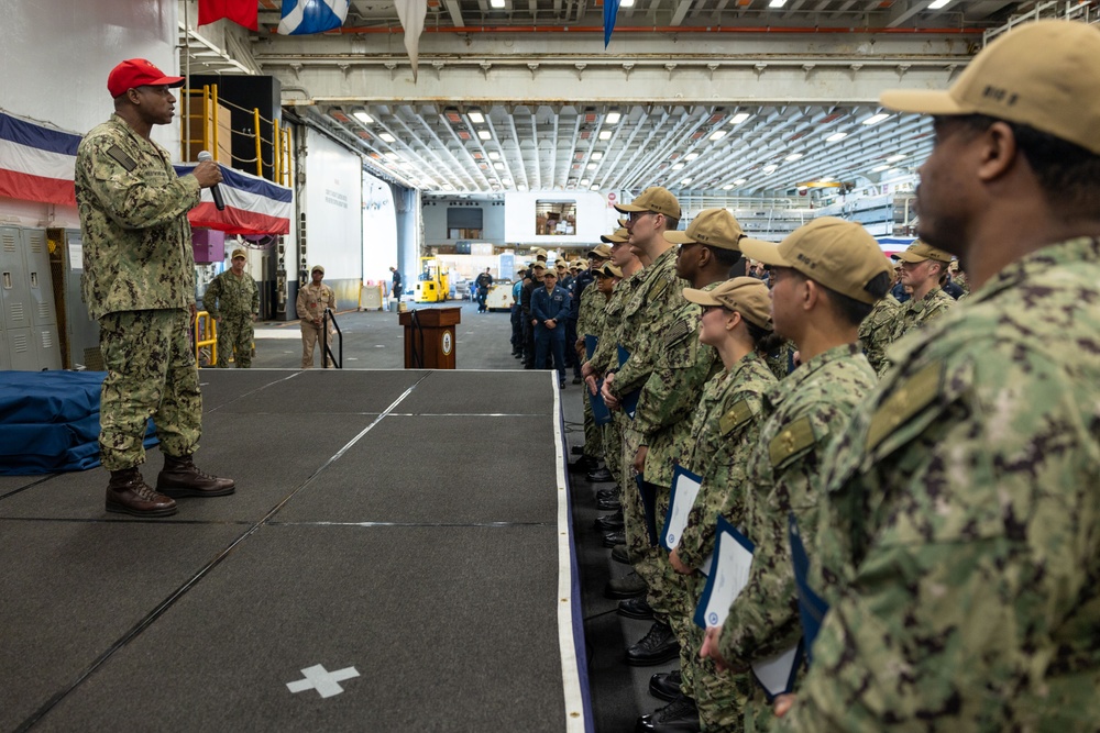 USS Bataan promotes Sailors