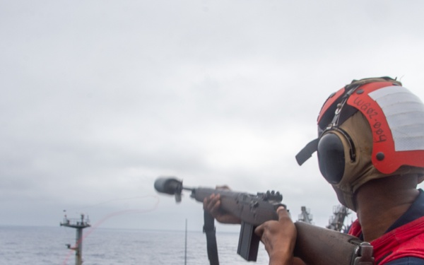 USS Ronald Reagan (CVN 76) conducts a fueling-at-sea with USNS John Ericsson (T-AO 194)