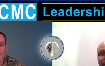 A thumbnail graphic for AFLCMC's &quot;Leadership Log&quot; podcast, episode 113.