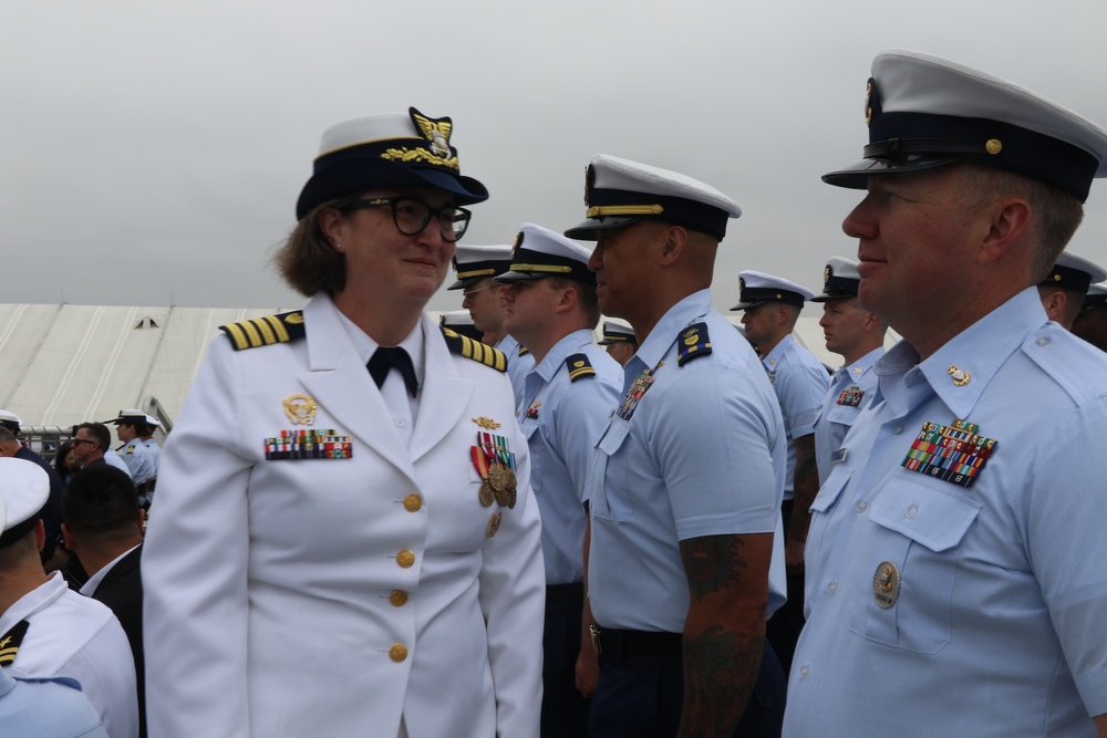 U.S. Coast Guard Cutter Munro holds a change of command ceremony