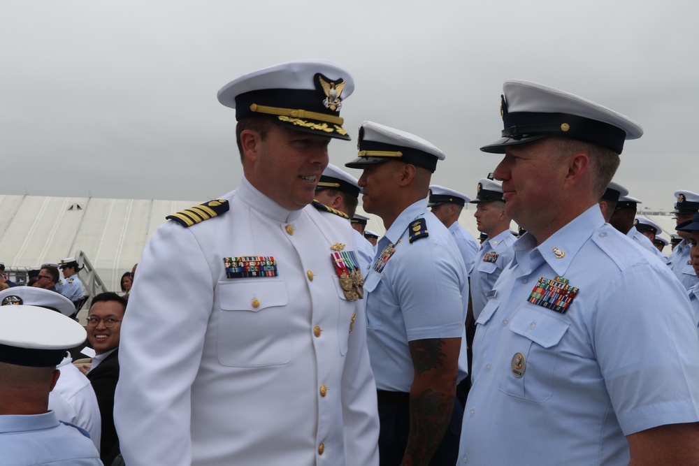 U.S. Coast Guard Cutter Munro holds a change of command ceremony