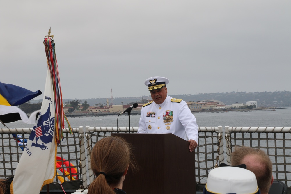 U.S. Coast Guard Cutter Munro holds a change of command ceremony