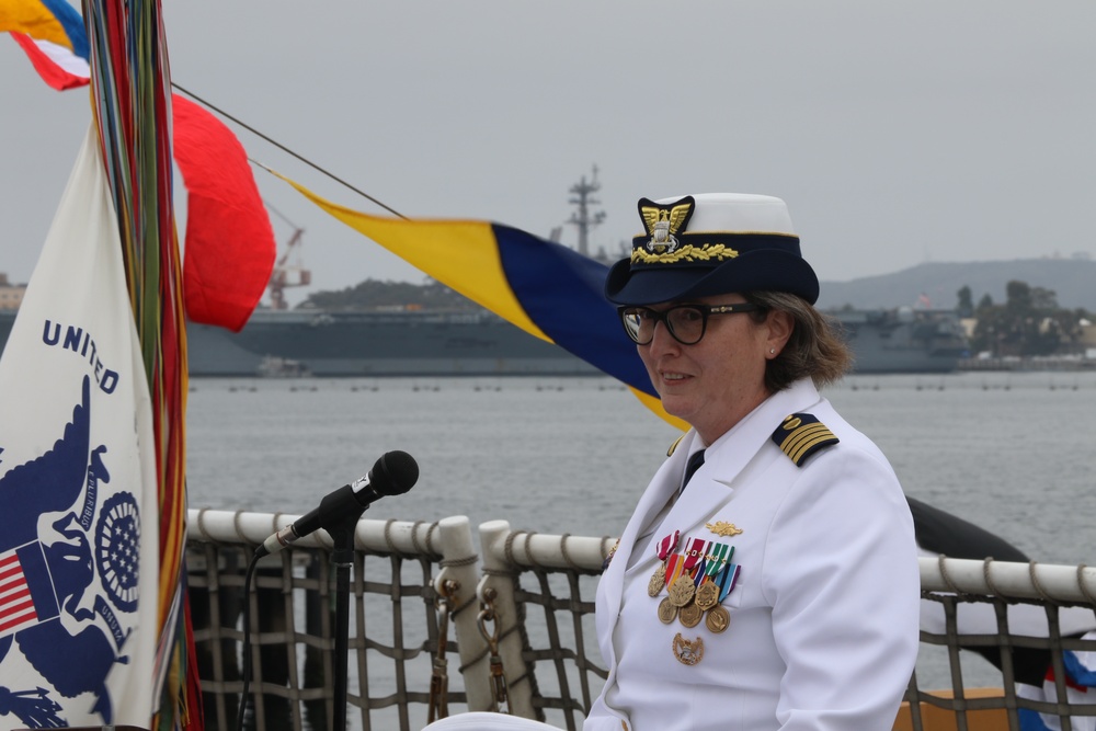 U.S. Coast Guard Cutter Munro holds a change of command ceremony