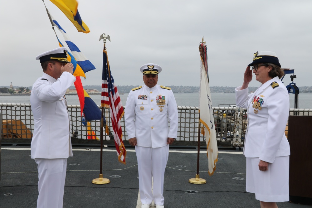 U.S. Coast Guard Cutter Munro holds a change of command ceremony