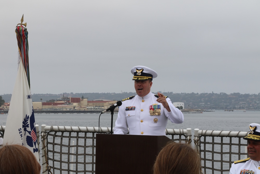 U.S. Coast Guard Cutter Munro holds a change of command ceremony