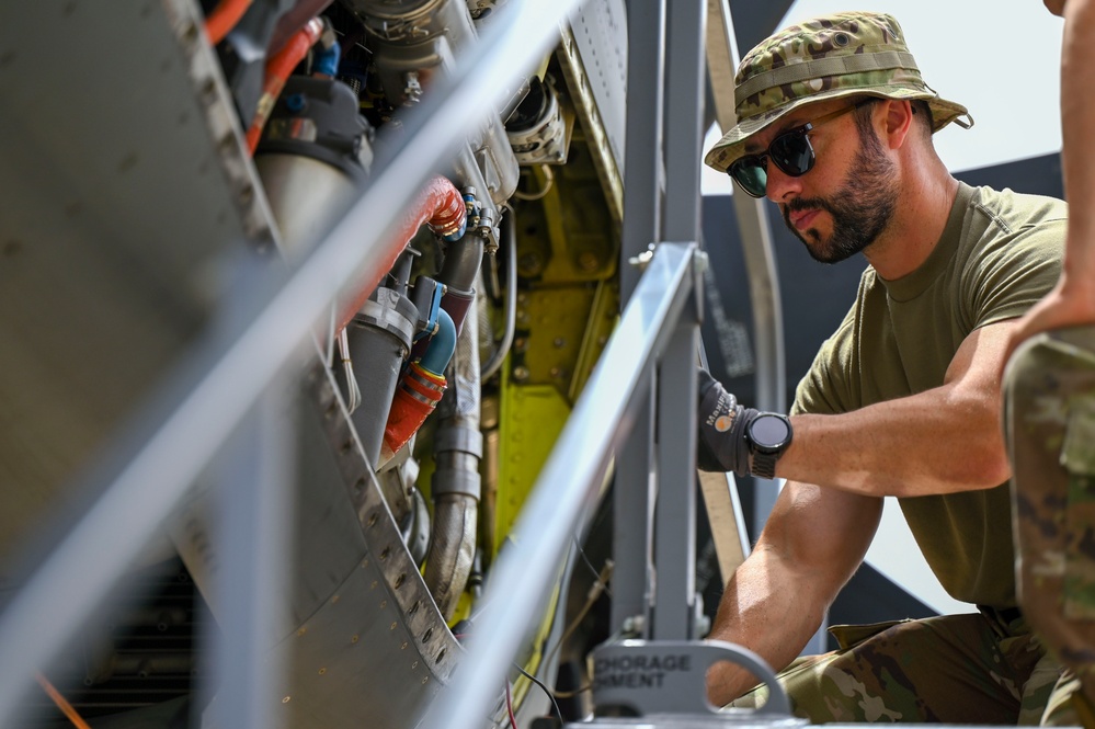 Maintainers complete BPO on a C-130H3 Hercules at African Lion 24