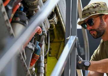 Maintainers complete BPO on a C-130H3 Hercules at African Lion 24