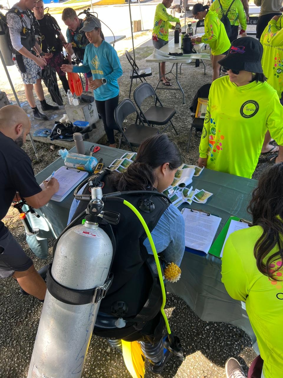 Volunteers conduct Merizo Pier underwater clean up