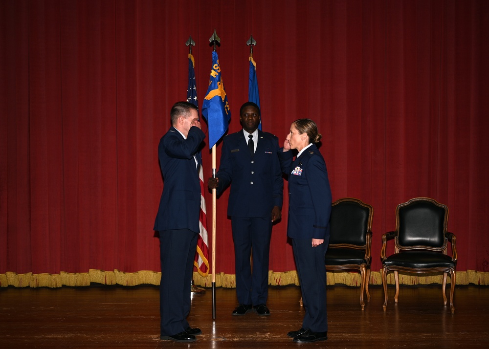 Lt. Col. Tracy Maestas assumes command of 452nd Force Support Squadron