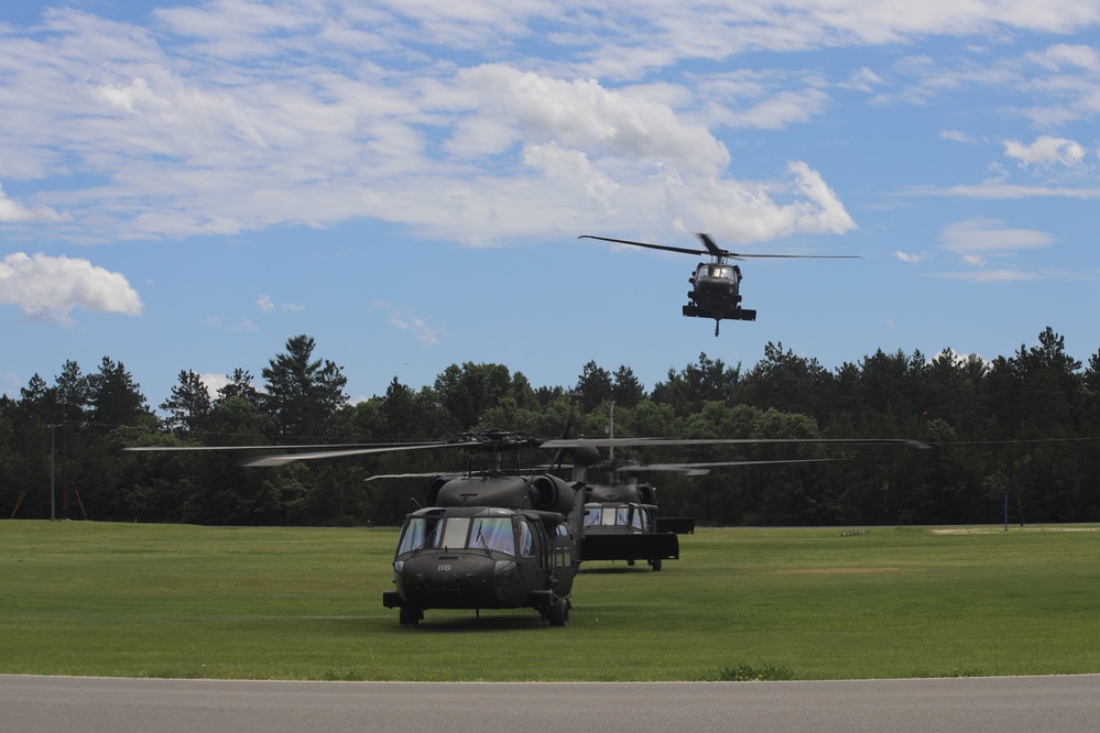 June 2024 UH-60 Black Hawk helicopter operations at Fort McCoy