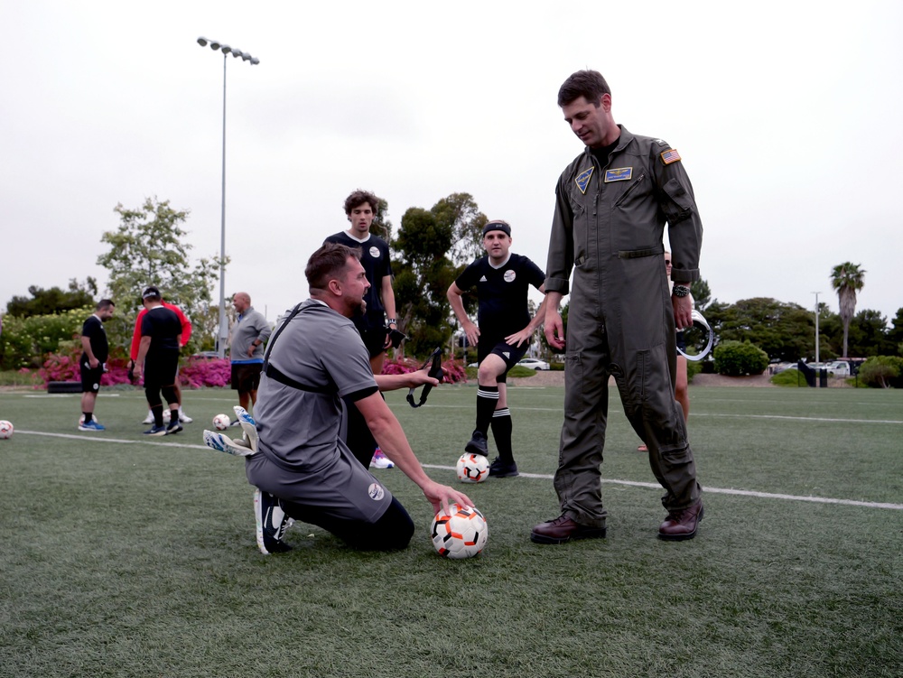 USA Men’s National Blind Soccer Team Visits Sailors