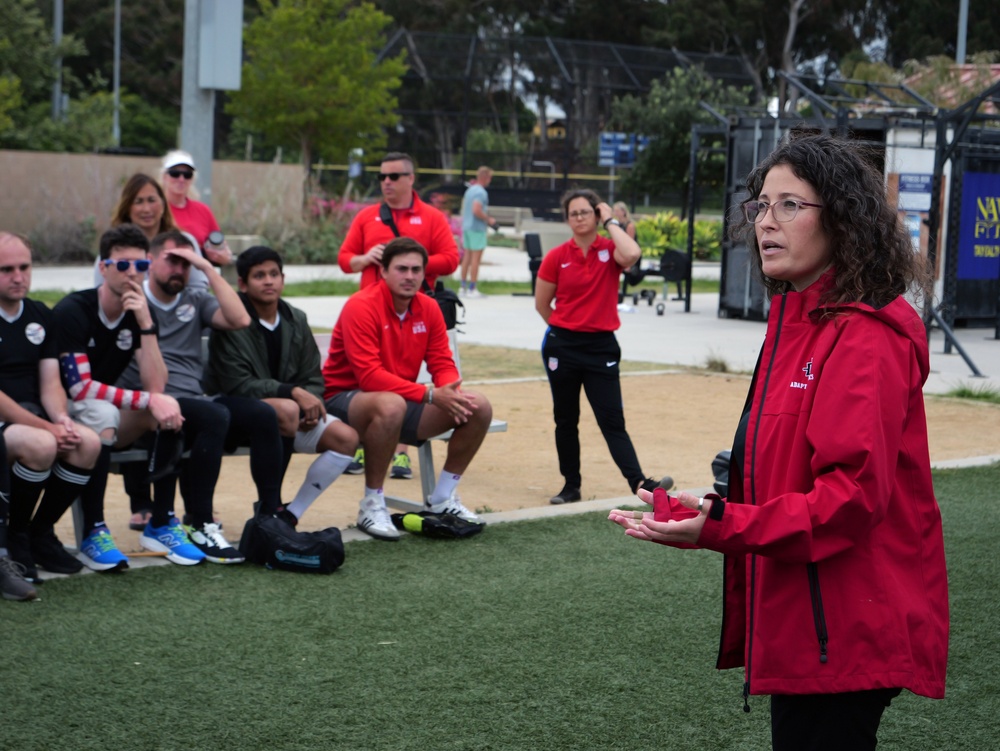 USA Men’s National Blind Soccer Team Visits Sailors